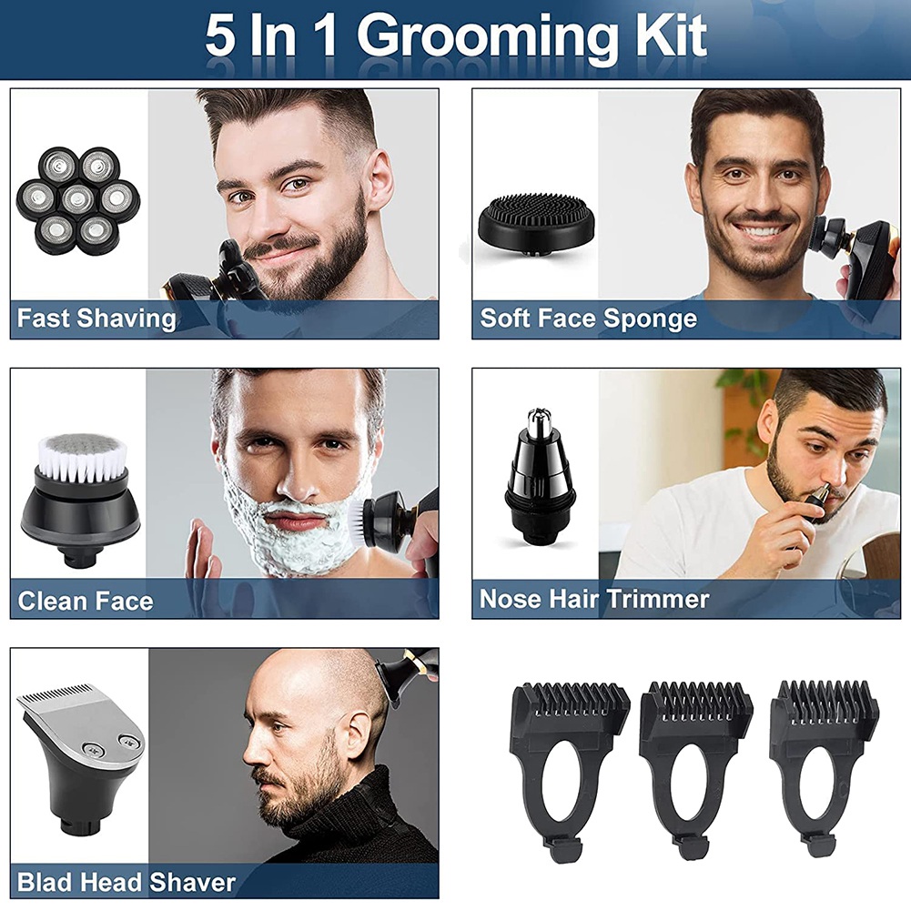 Men'S Grooming Razor Kit - Elektryczna golarka męska A66Z 7D, 5-głowicowa