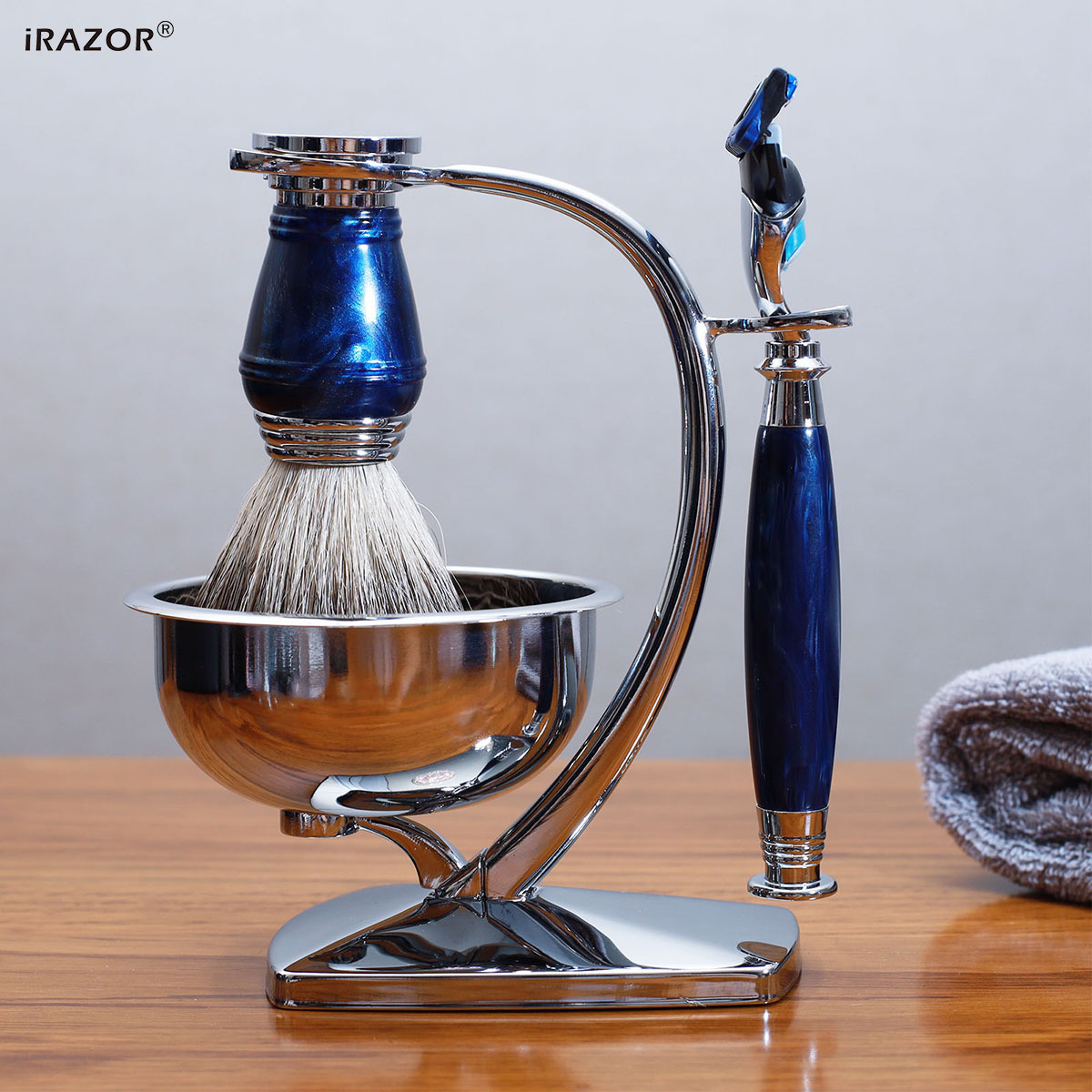 iRAZOR Royal Blue Luksusowy Ze – Men'S Grooming Razor Kit recenzja i cena
