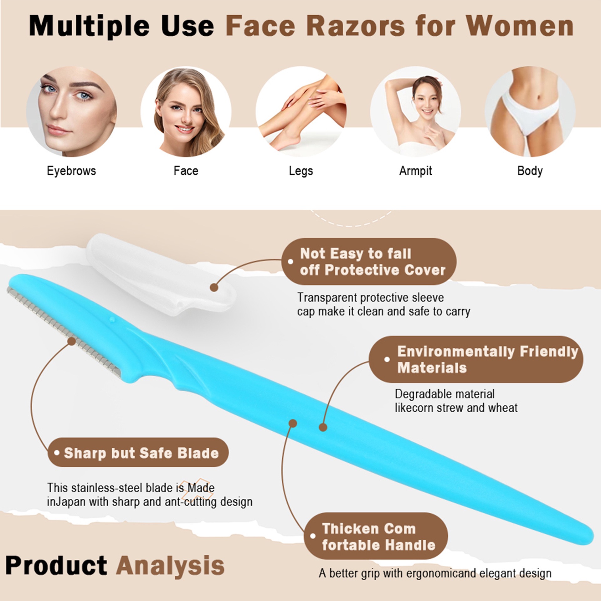 5/10/30/40 szt. Brzytwy do brw – Eyebrow Razor Trimmer recenzja i cena