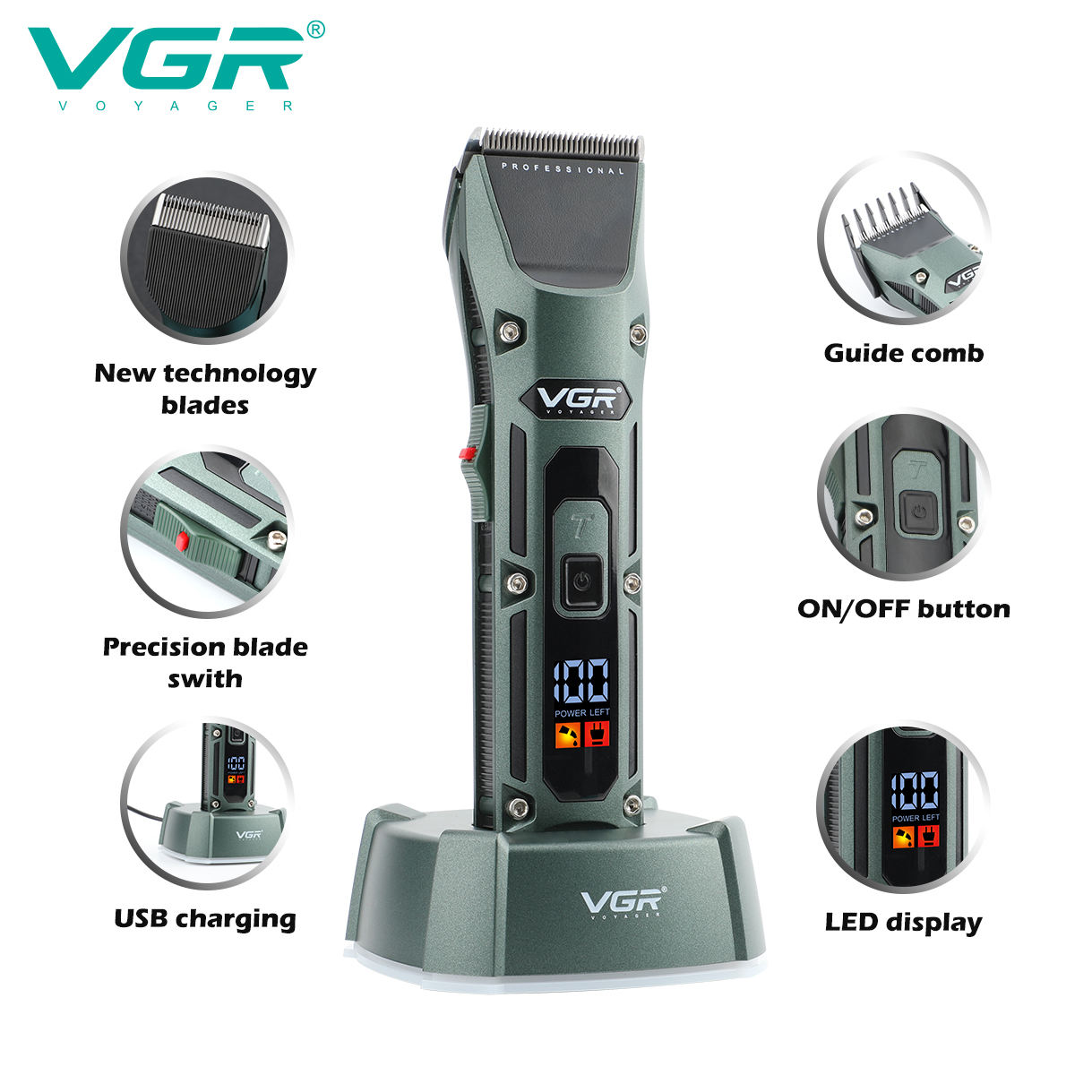 VGR V-696 nowy metalowy popula – Hair Clipper Professional recenzja i cena